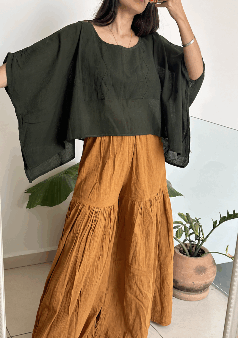 Blusa Arrecife Verde Botella
